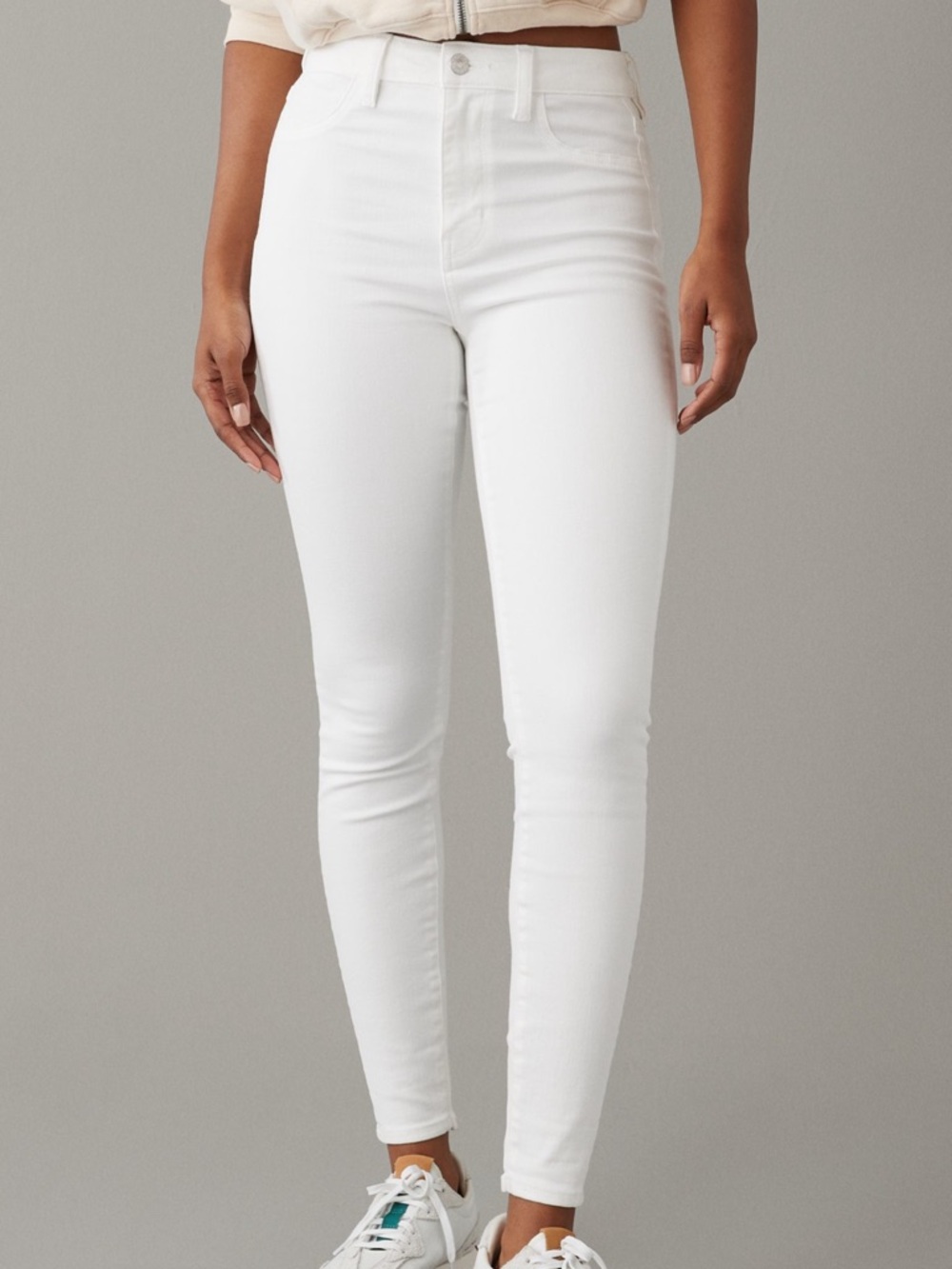 American Eagle White Skinny Jeans - Classic Slim Fit